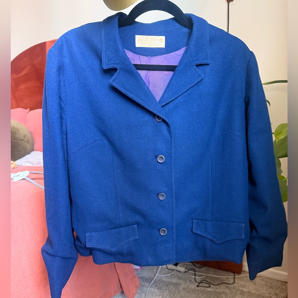 Pendleton Blue Blazer Wool Blend Jacket - image 1
